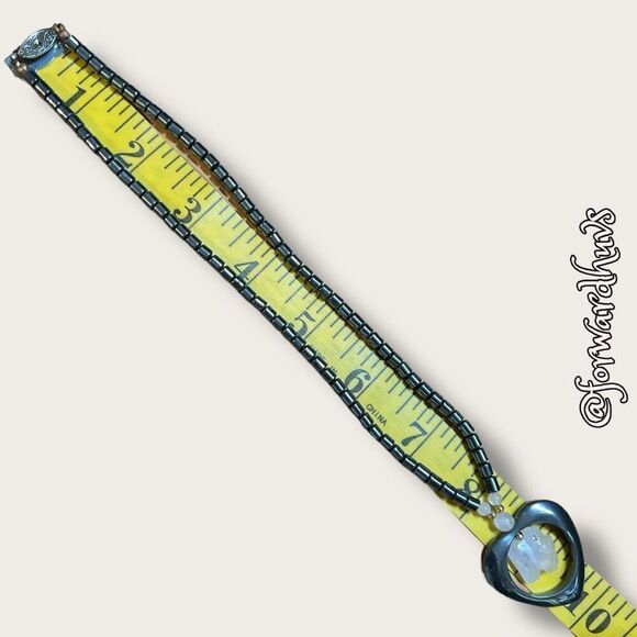 Rose Quartz Cut Out Heart Hematite Gemstone Necklace with Elephant - Picture 7 of 9